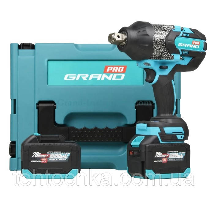 Акумуляторний гайковерт Grand АГУ-1500UBL (крутний момент — 1500 Нм. 2аку- 6Ач.кейс)