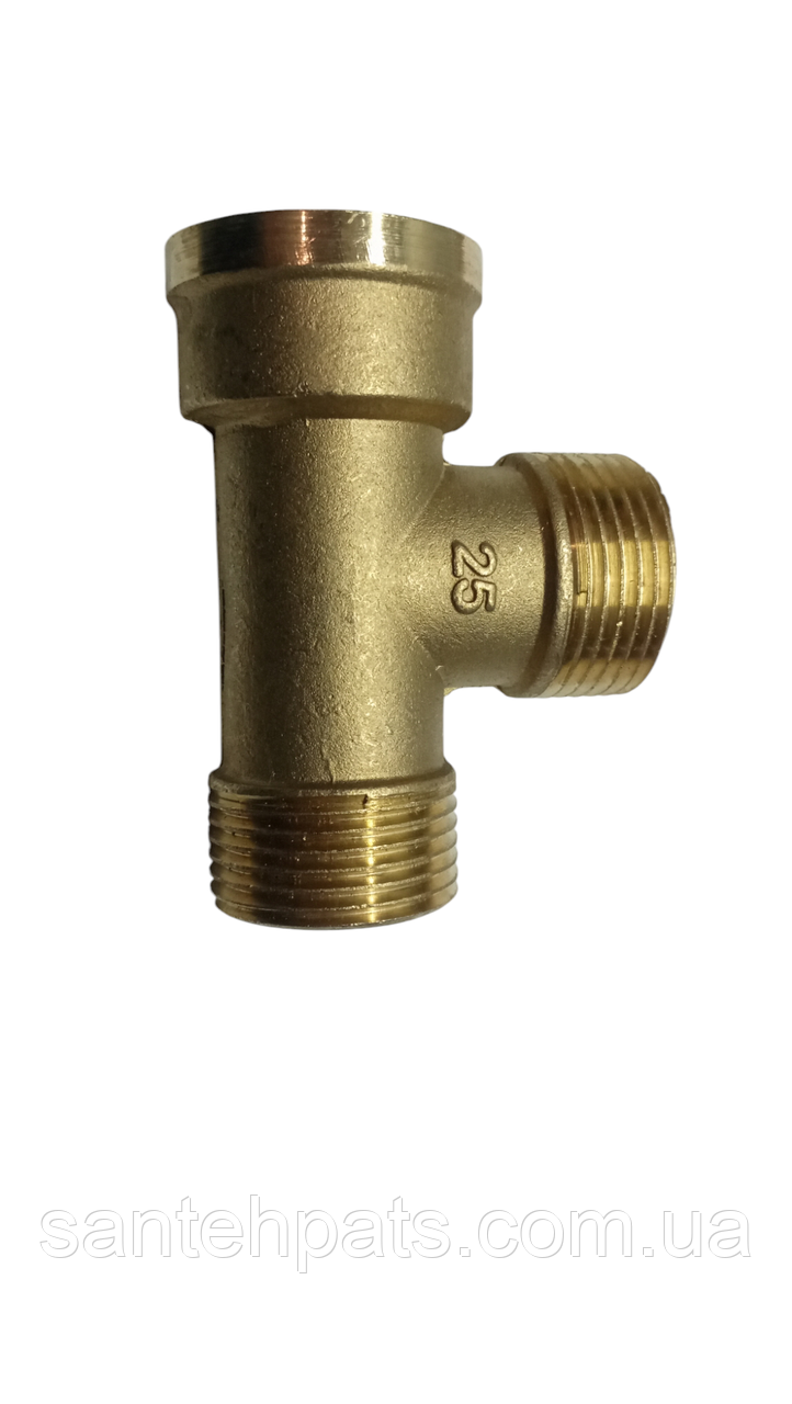 Трійник латунний 1" внутрішня — Зовнішня — Зовнішня різь lexline, фото 1