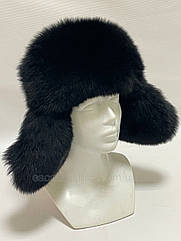 Чоловіча хутряна шапка з песця, чорна.