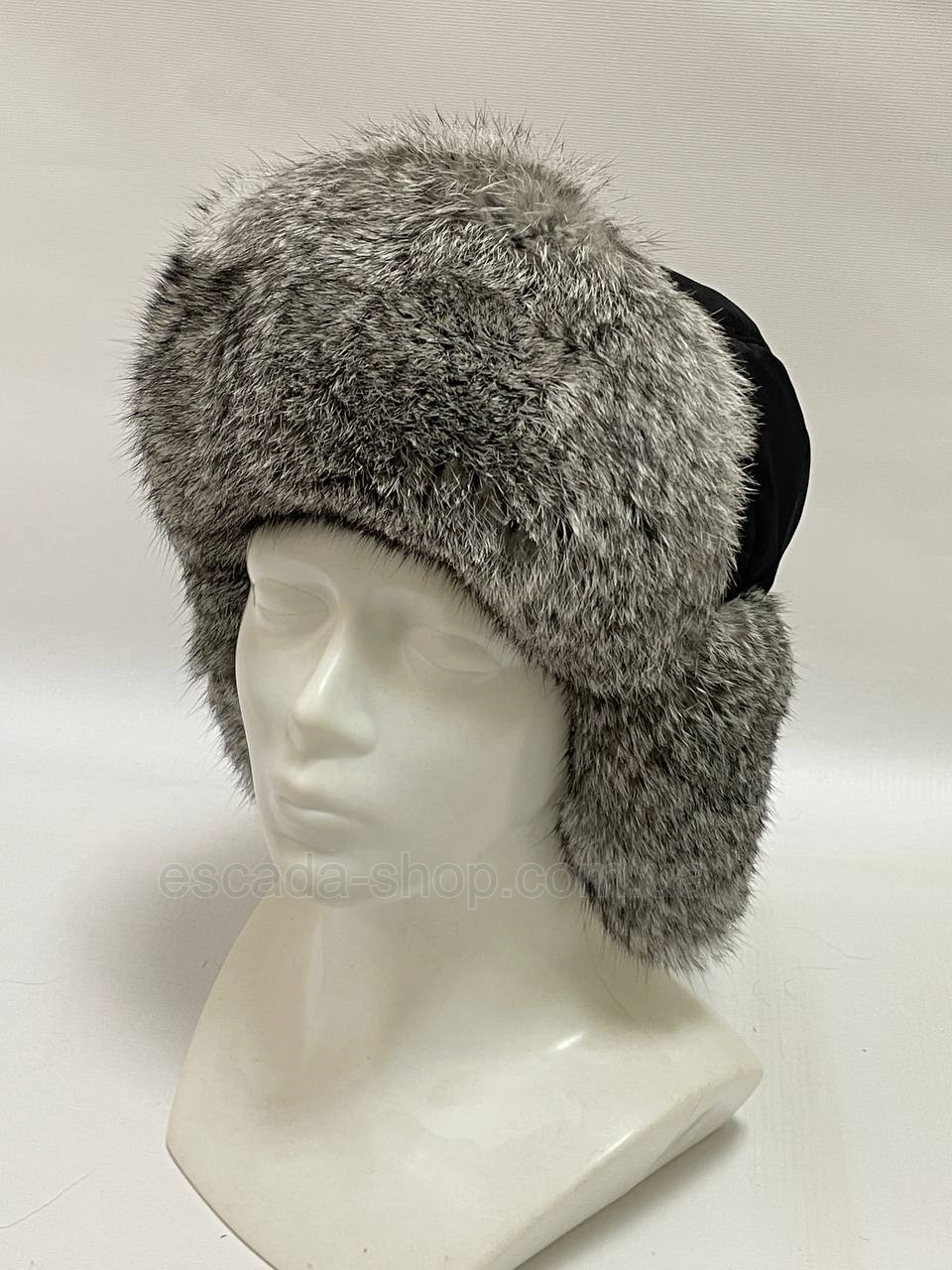 Шапка-вушанка кролик,сіра., фото 1