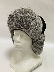 Шапка-вушанка кролик,сіра.