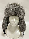 Шапка-вушанка кролик,сіра., фото 3