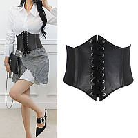 Стильний пояс-корсет, широкий елегантний корсет на талію (чорний)