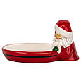 Керамічна кругла тарілка з фігуркою Санта Клауса "Частки від Санта Клауса" 16*19*9,5 см, фото 4