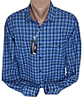 Чоловічі сорочки кашемір (Туреччина) Brossard vd-8337 класична синя картата, тепла чоловіча сорочка кашемір, фото 6