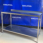 Стіл виробничий з бортом з полицею з нержавіючої сталі, глибина 600 мм, ТМ EdelStihl, фото 2