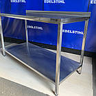 Стіл виробничий з бортом з полицею з нержавіючої сталі, глибина 600 мм, ТМ EdelStihl, фото 3