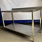 Стіл виробничий з бортом з полицею з нержавіючої сталі, глибина 600 мм, ТМ EdelStihl, фото 4