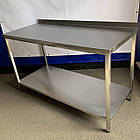 Стіл виробничий з бортом з полицею з нержавіючої сталі, глибина 600 мм, ТМ EdelStihl, фото 5