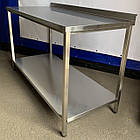 Стіл виробничий з бортом з полицею з нержавіючої сталі, глибина 600 мм, ТМ EdelStihl, фото 6