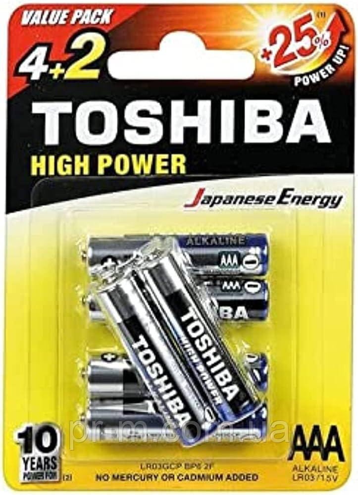Батарейка Toshiba Alkaline LR03 AAА 6шт/блістер (72шт/уп)