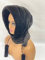 Жіноча хустка з норки, "Коричнева".