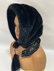 Жіноча хустка з норки, "Коричнева".