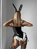 Жіночий костюм для рольових ігор 18+ (боді та обруч-вушка) «Glamour Rabbit», фото 3