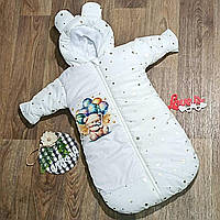 Зимовий комбінезон спальник конверт з капюшоном для виписки та прогулянок з 56-68 р