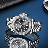 Чоловічий механічний годинник Pagani Design PD-1651 Yacht Master Silver-Black, фото 3
