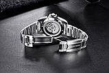 Чоловічий механічний годинник Pagani Design PD-1651 Yacht Master Silver-Black, фото 5
