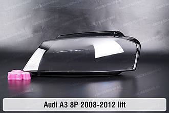 Скло фари Audi A3 8P (2008-2012) рест ліве