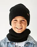 Зимовий комплект для хлопчиків Never Шапка+хомут На флісі Розмір 54-56 (3298(54-56)) Vertex, фото 4