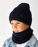 Зимовий комплект для хлопчиків Never Шапка+хомут На флісі Розмір 54-56 (3298(54-56)) Vertex, фото 8