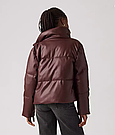 Куртка жіноча демісезонна Levi's Faux Leather Puffer Jacket, Бордова М, фото 3