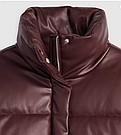 Куртка жіноча демісезонна Levi's Faux Leather Puffer Jacket, Бордова М, фото 4