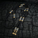 Шовковий шнурок із позолоченими вставками та Перехідником під хрест або підвіску., фото 4