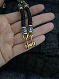 Шовковий шнурок із позолоченими вставками та Перехідником під хрест або підвіску., фото 6