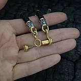 Шовковий шнурок із позолоченими вставками та Перехідником під хрест або підвіску., фото 7