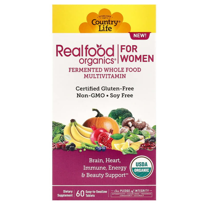Жіночі мультівітаміни Country Life "RealFood Organics Women's" (60 таблеток), фото 1