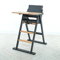 Стілець для годування Step Up графіт з знімним столиком для дітей від 6 місяців до 50 кг безпечний і компактний BZN