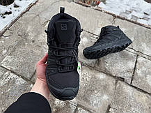 Чоловічі зимові кросівки з хутром Salomon X Ultra Pioneer Mid Gore-tex Black чорні водонепроникні, фото 4