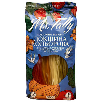 Локшина кольорова без глютену ТМ Ms.Tally, 300 г