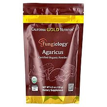 Агарик бразильський California Gold Nutrition, Fungiology "Agaricus blazei" у порошку (120 г)