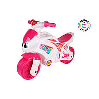 Каталка-беговел мотоцикл ТехноК для дівчаток рожевий з музикою і світлом для активних ігор вдома BZN