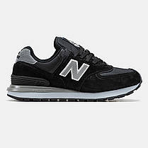 Зимові Чоловічі Кросівки New Balance 574 x Stone Island / Нью Беланс 574 Стоун Айленд Чорні з Сірим (Хутро), фото 3