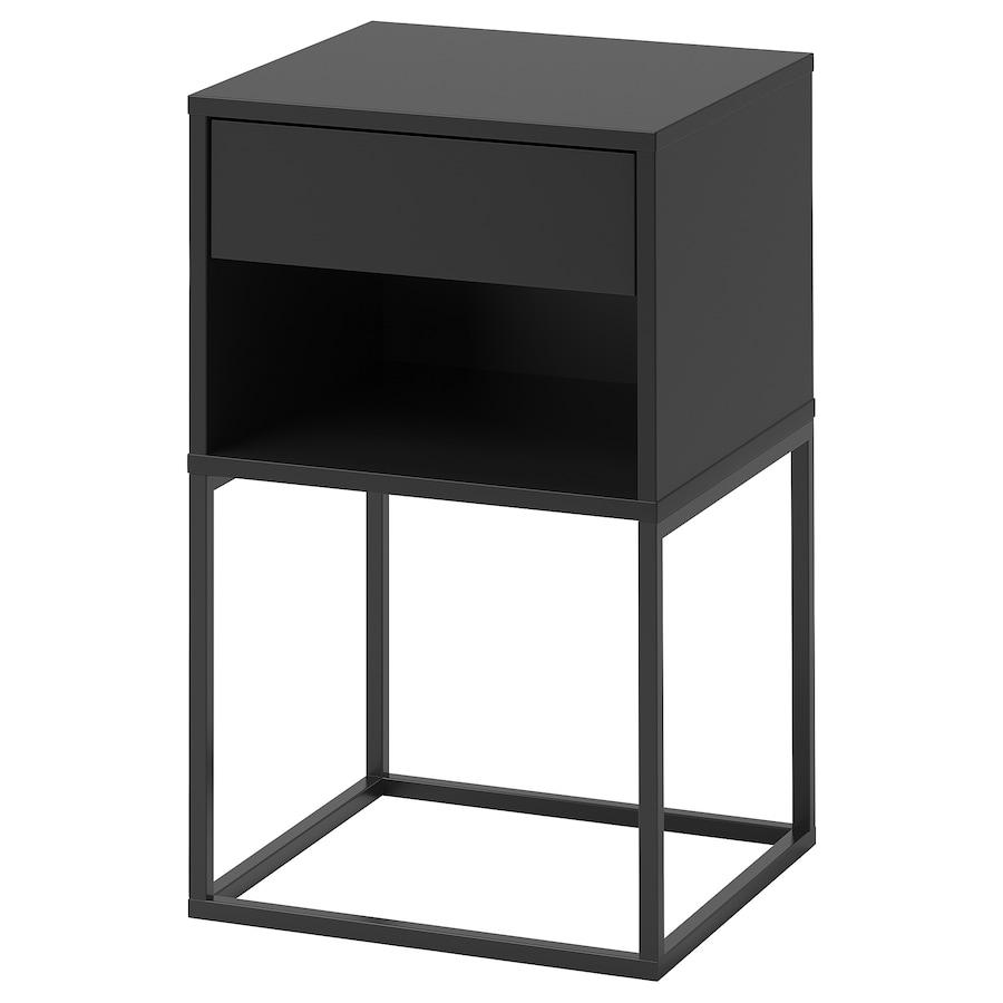 Тумба нічна IKEA VIKHAMMER 40x39 см Чорна 203.889.72