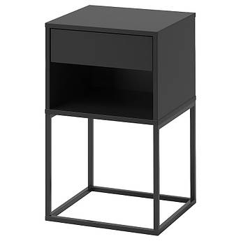 Тумба нічна IKEA VIKHAMMER 40x39 см Чорна 203.889.72
