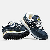 Зимові Чоловічі Кросівки New Balance 574 x Stone Island Blue / Нью Беланс 574 Стоун Айленд Сині (Хутро), фото 6