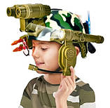 Дитячий військовий шолом із ліхтариком і мікрофоном, військовий набір, фото 8
