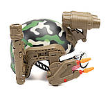 Дитячий військовий шолом із ліхтариком і мікрофоном, військовий набір, фото 2