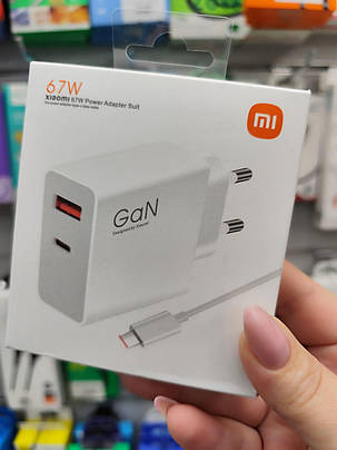 Мережевий зарядний пристрій Xiaomi GaN 67W з кабелем USB to Type-C, фото 1
