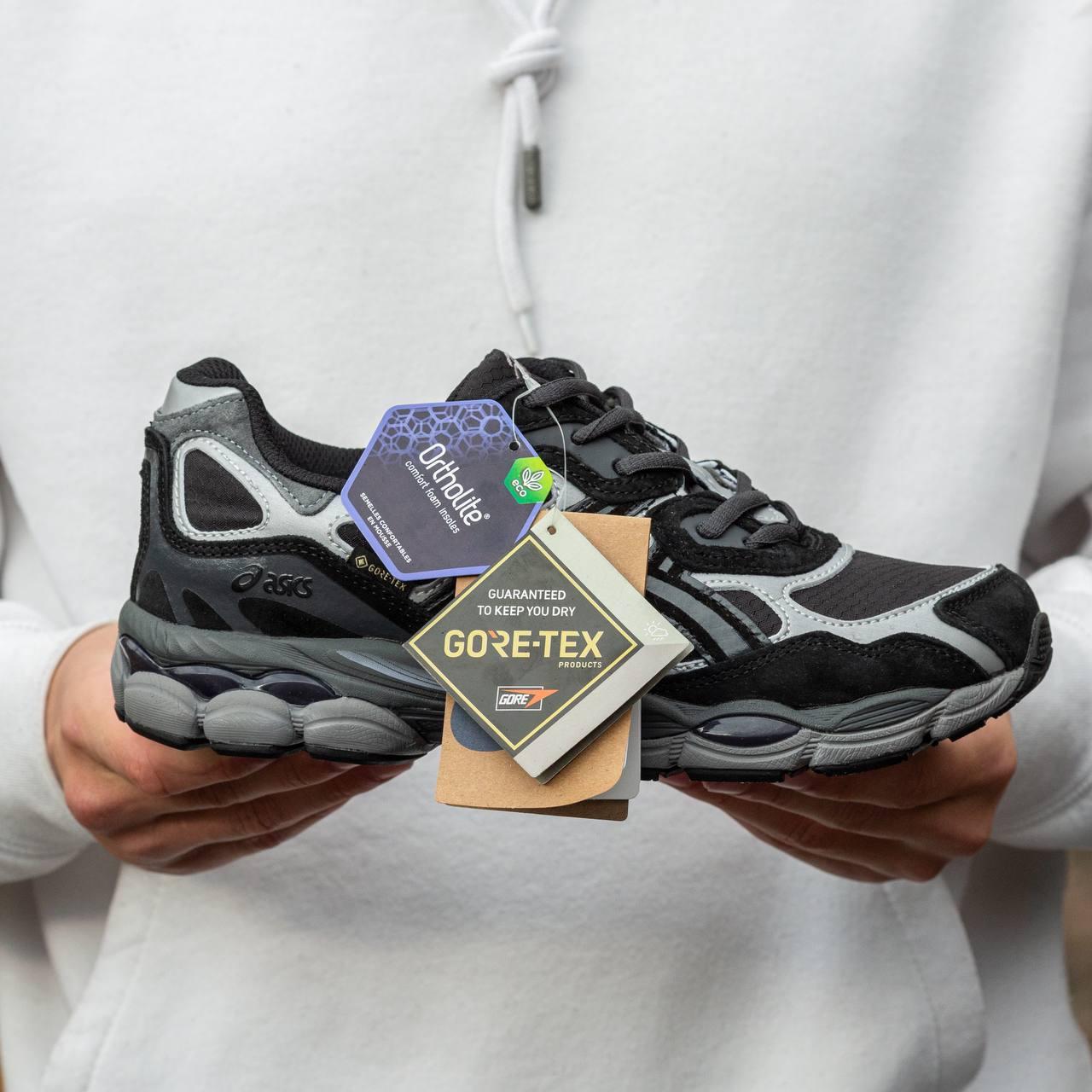 Чоловічі спортивні кросівки Asics GEL-NYC Gore-Tex Black Blue (чорно-сині) модні демі кроси 1900 Асикс vkross