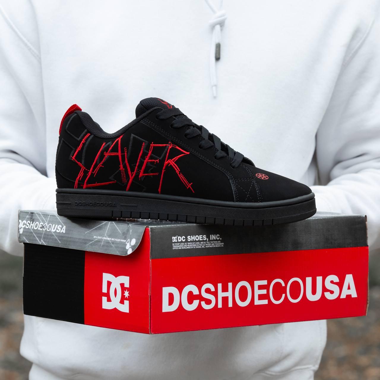 Чоловічі кросівки DC х Slayer Court Graffik Black Red (чорні з червоним) стильні кроси 1856 DC vkross