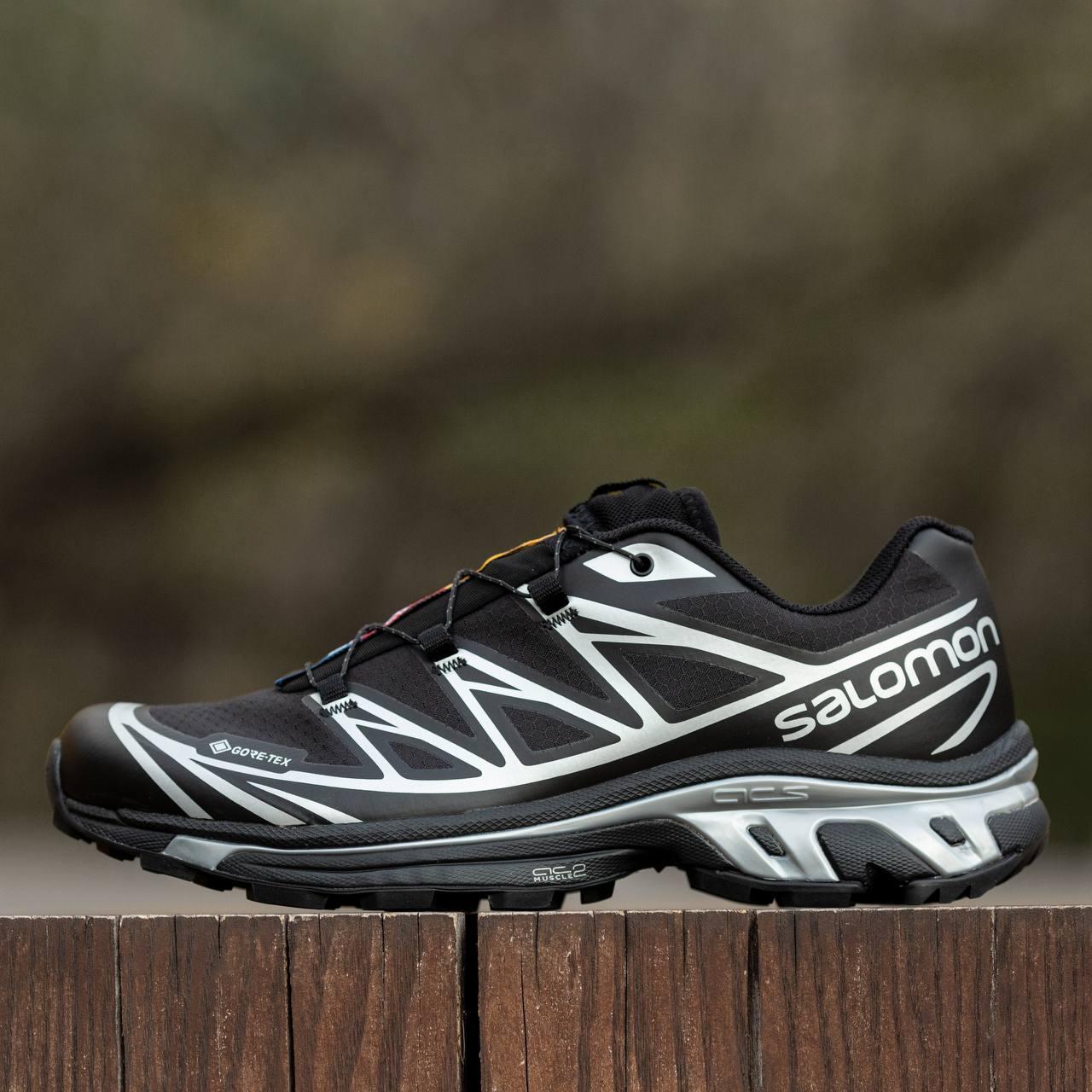 Чоловічі спортивні кросівки Salomon XT-6 Gore-Tex Silver/Black (чорно-сірі) повсякденні кроси 1888 Саломон vkross