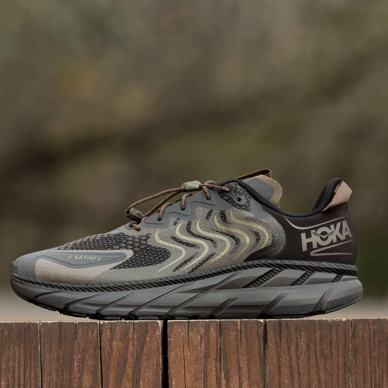Чоловічі кросівки Hoka X SATISFY CLIFTON LS (сірі) стильні повсякденні кроси 1806 Хока vkross