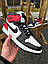Чоловічі кросівки Nike Air Jordan 1 RED (біло-чорні з червоним) повсякденні кроси 159-7 Найк vkross, фото 4