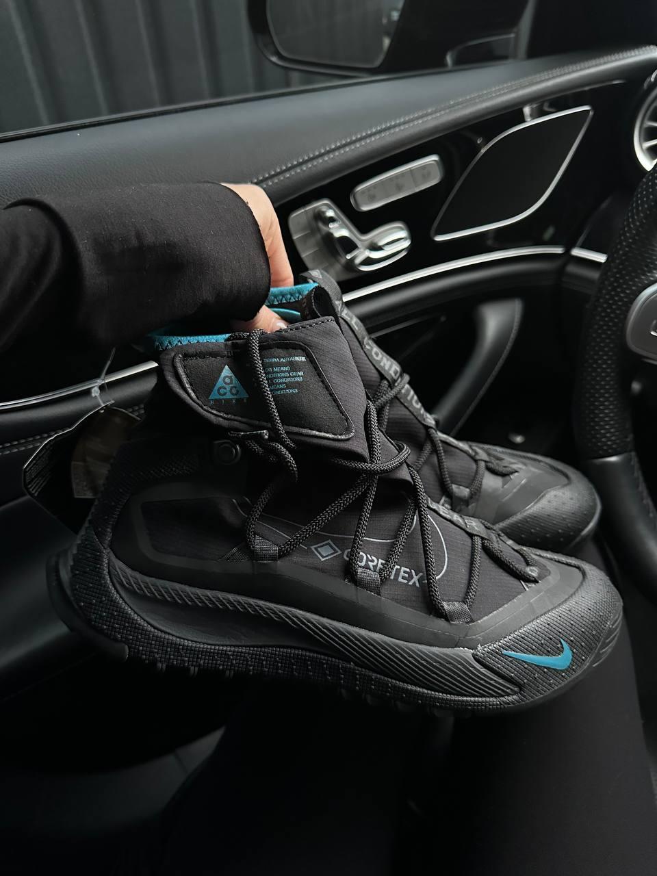 Чоловічі спортивні кросівки Nike ACG Terra Antarktik BlackBlue (чорно-сині) високі повсякденні NK107 Найк vkross