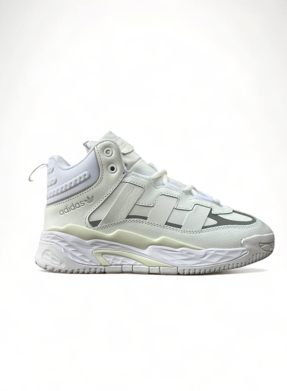 Жіночі зимові кросівки Adidas Niteball White Fur (білі) спортивні повсякденні 7101 Адідас vkross