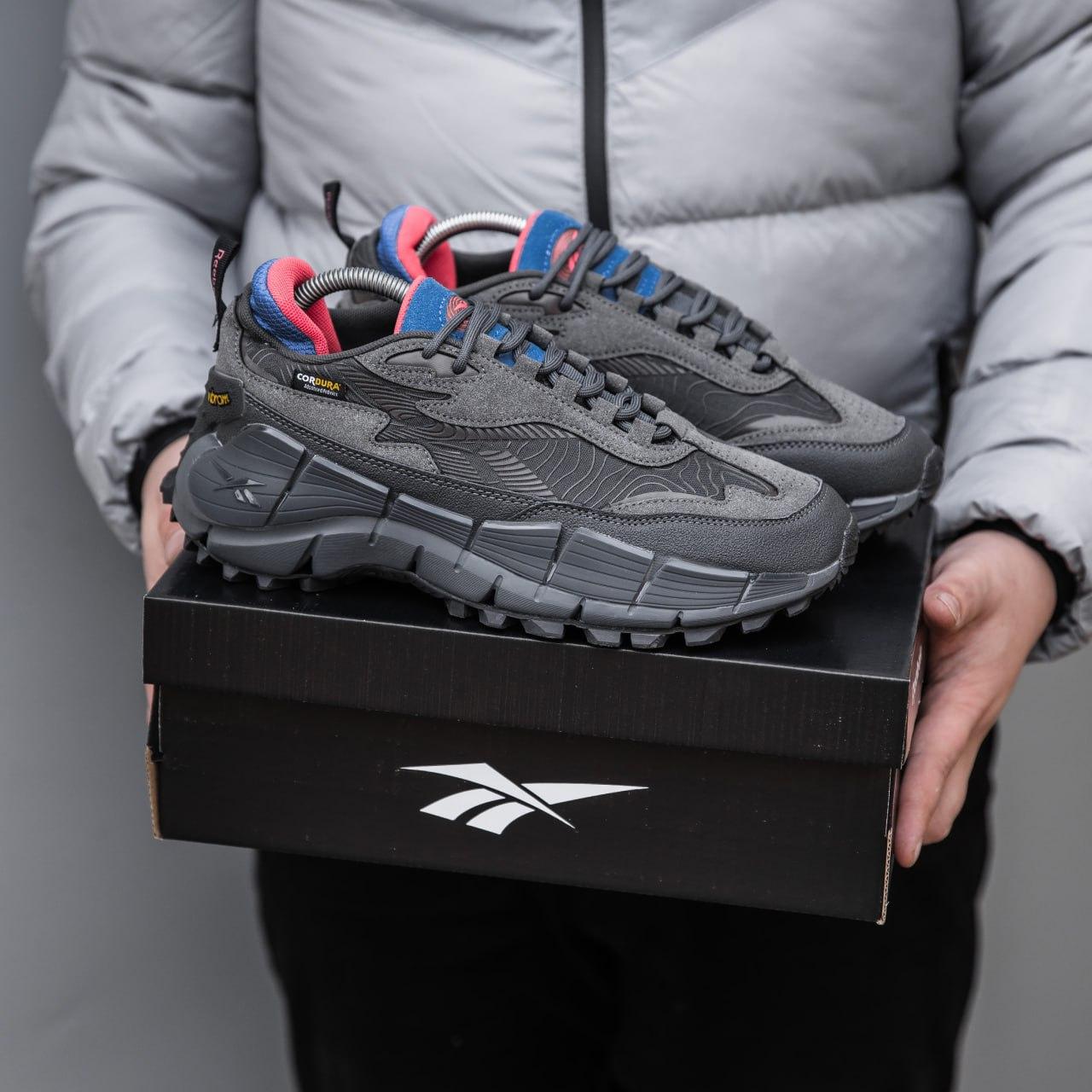 Чоловічі кросівки Reebok Zig Kinetica 2.5 Edge (темно-сірі) спортивні кросівки 2640 Рибок vkross